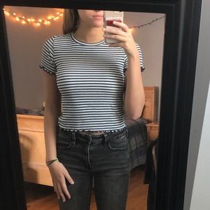 Cropped Lettuce Sleeve American Eagle Top